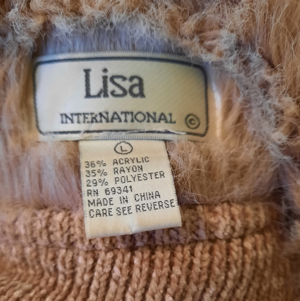 lisa International faux fur suede vest LG - Picture 6 of 6